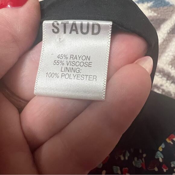 STAUD Mushroom Print Long Sleeve Maxi  Dress 10 - Picture 6 of 14